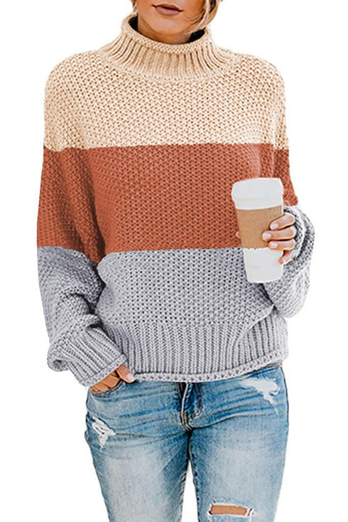 Oversized Chunky Batwing Long Sleeve Turtleneck Sweater